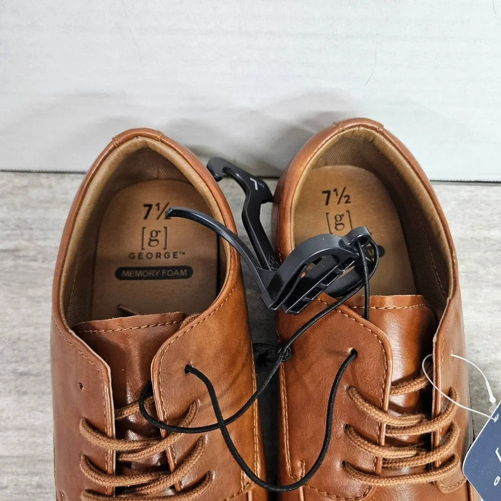 George Mens Dress Shoes Lace Up‎ Oxford Classic Comfort Formal Shoes Brown 7.5